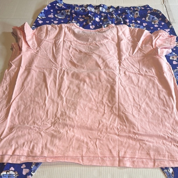 NWOT Dreams Co Pink & blue set Short Sleeve Tee with Graphic Design and bottoms - Picture 4 of 12